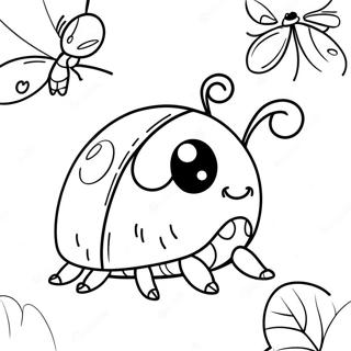 Pagina Para Colorear De Una Mariquita Linda 56742-12423