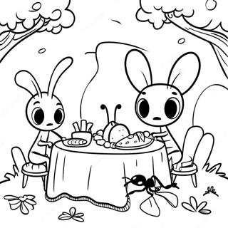 Pagina Para Colorear De Picnic De La Familia De Hormigas 57298-12542