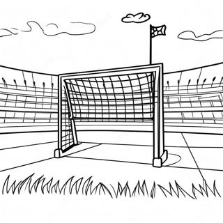 Pagina Para Colorear De Un Campo De Futbol Con Porterias 59494-13038