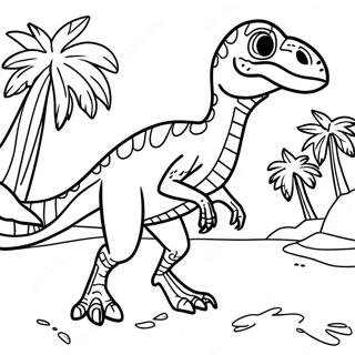 Pagina Para Colorear De Velociraptor Cazando En Jurassic Park 59586-13054