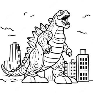 Pagina Para Colorear De Godzilla Destruyendo Edificios 5994 996