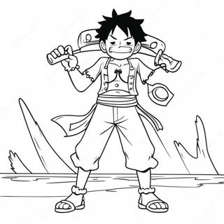 Pagina Para Colorear De Luffy En Traje De Pirata 60853-13349