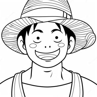 Pagina Para Colorear De Luffy Con Sombrero De Paja 60854-13353