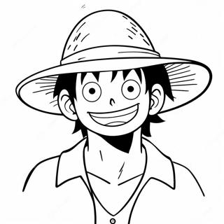 Pagina Para Colorear De Luffy Con Sombrero De Paja 60854-13354