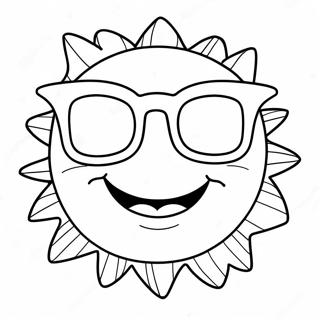 Pagina Para Colorear Del Sol Sonriente Con Gafas De Sol 60951-13373