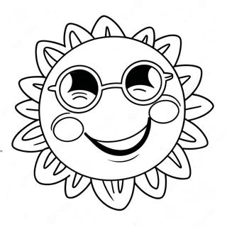 Pagina Para Colorear Del Sol Sonriente Con Gafas De Sol 60951-13374