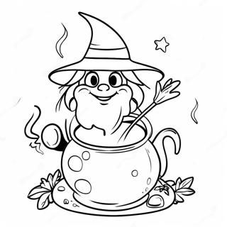 Bruja Divertida Preparando Pociones Pagina Para Colorear 61413-13501