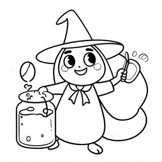Bruja Divertida Preparando Pociones Pagina Para Colorear 61413-13502