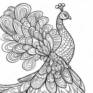 Pagina Para Colorear De Pavo Real Elegante De Pie Orgulloso 61598-13534