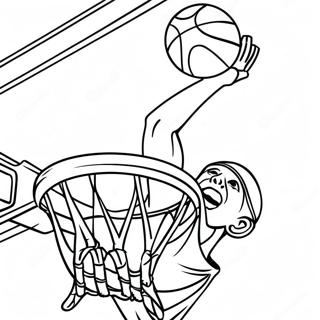 Pagina Para Colorear De Un Jugador De Baloncesto Haciendo Un Mate 6173-1794