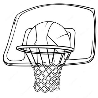 Pagina Para Colorear De Un Aro De Baloncesto Con Balon 6174-1861