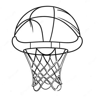 Pagina Para Colorear De Un Aro De Baloncesto Con Balon 6174-1862