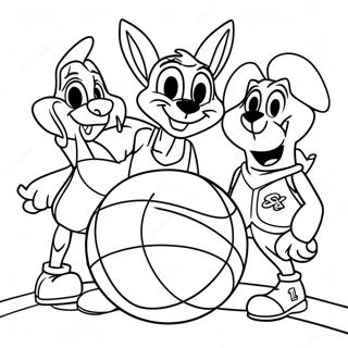 Pagina Para Colorear Del Juego De Baloncesto Space Jam 61864-13606