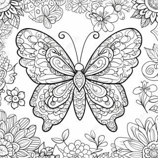 Pagina Para Colorear De Mariposa Zentangle Intrincada 61956-13646