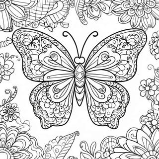 Pagina Para Colorear De Mariposa Zentangle Intrincada 61956-13647