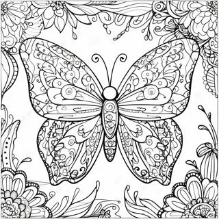 Pagina Para Colorear De Mariposa Zentangle Intrincada 61956-13648