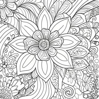 Pagina Para Colorear De Flor Zentangle Caprichosa 61957-13650