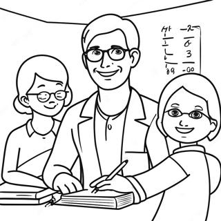 Pagina Para Colorear De Un Maestro Amigable Con Estudiantes 62056-13672