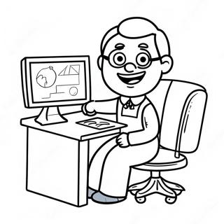 Pagina Para Colorear De Un Maestro Feliz En Su Escritorio 62058-13679