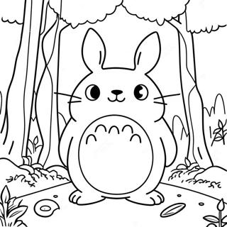 Pagina Para Colorear De Totoro En Un Bosque Magico 62139-13687