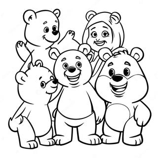 Masha Y El Oso Con Amigos Pagina Para Colorear 63160-13970