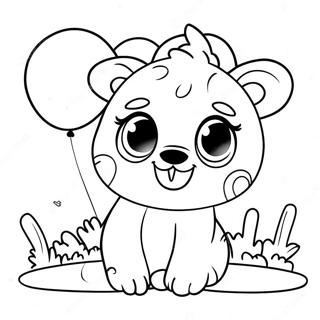 Beanie Boo Feliz Con Globos Pagina Para Colorear 63529-14079