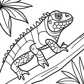 Iguana Colorida En Una Pagina Para Colorear De La Selva 63698-14127