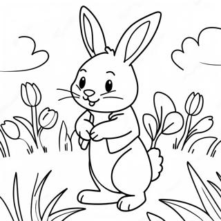 Pedro Conejo En Un Campo De Flores Pagina Para Colorear 63795-14164