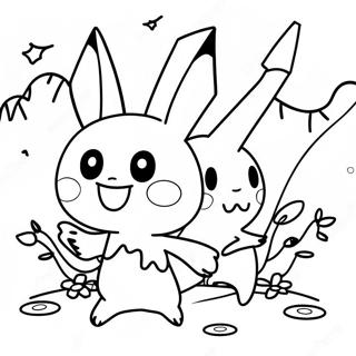 Pagina Para Colorear De Mimikyu Jugando Con Amigos 64062 14215