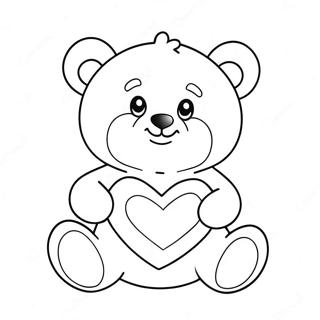 Pagina Para Colorear De Oso De Peluche Lindo Con Corazon 64443-13289