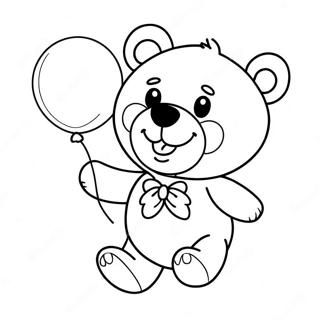 Pagina Para Colorear De Oso De Peluche Feliz Sosteniendo Un Globo 64444-13293