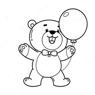 Pagina Para Colorear De Oso De Peluche Feliz Sosteniendo Un Globo 64444-13294