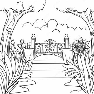 Pagina Para Colorear De Una Escena De Jardin Pacifico 64808 13961