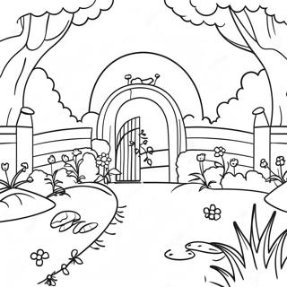 Pagina Para Colorear De Una Escena De Jardin Pacifico 64808 13962