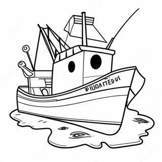 Pagina Para Colorear De Barco De Pesca Con Captura 65814-14394