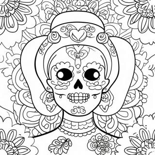 Pagina Para Colorear De Celebracion Festiva Del Dia De Los Muertos 65997-14440