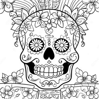Pagina Para Colorear De La Calavera De Azucar Mexicana 66723-14604