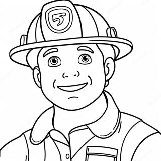 Pagina Para Colorear De Bombero Amigable 66902-14630