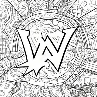 Pagina Para Colorear Logo Wwe Complejo 67529-14773