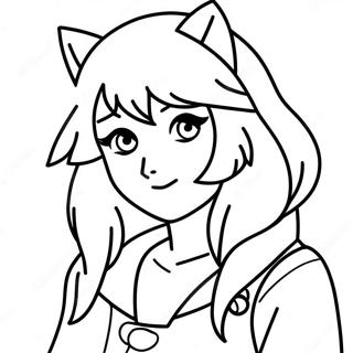 Chica Anime Lobo Páginas Para Colorear