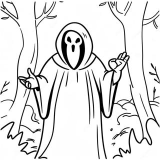 Pagina Para Colorear De Ghostface En Un Bosque Espeluznante 67886-14849