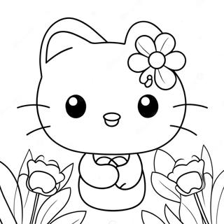 Pagina Para Colorear De Hello Kitty Con Flores 68230-14930