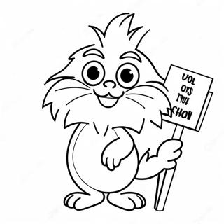 Pagina Para Colorear Del Lorax Lindos Sosteniendo Un Cartel 70402-15422
