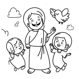 Pagina Para Colorear De Jesus Con Ninos 70500-15441