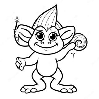 Pagina Para Colorear De Un Troll Colorido Con Cabello Brillante 7192-2746