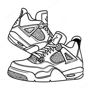 Pagina Para Colorear De Zapatillas Jordan 4 Geniales 72211-16011