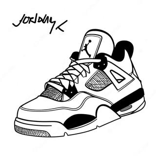 Pagina Para Colorear De Zapatillas Jordan 4 Geniales 72211-16012