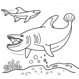 Megalodon Páginas Para Colorear