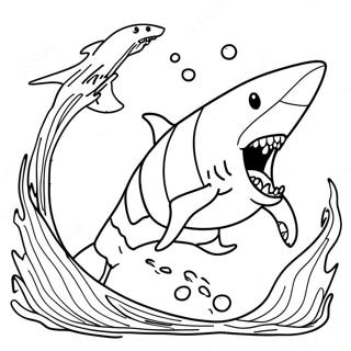 Pagina Para Colorear De Megalodon Persiguiendo A Su Presa 72571-16299
