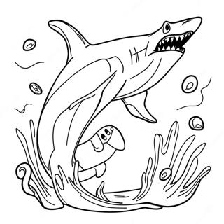 Pagina Para Colorear De Megalodon Persiguiendo A Su Presa 72571-16300